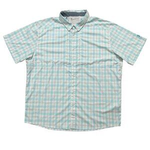 Under Armour Shirt Mens 3XL Tide Chaser 2.0 Short Sleeve Vented Plaid Green